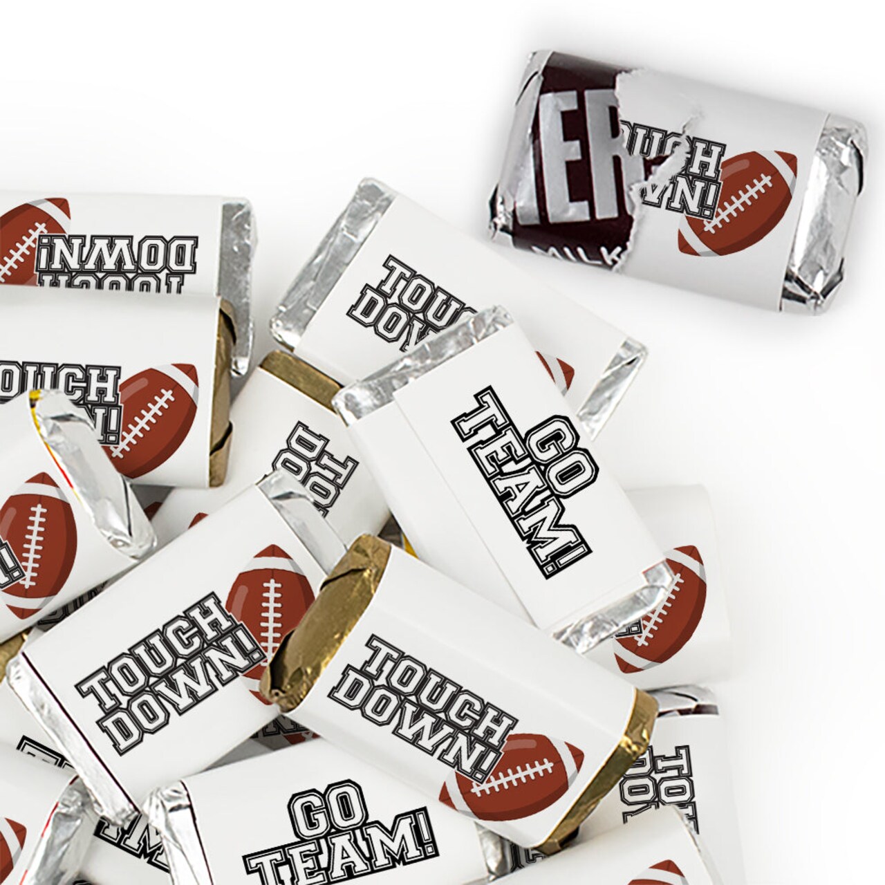 34 Pcs Orange Football Party Candy Favors Hershey's Miniatures Chocolate - Touchdown